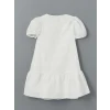 LCW Kids BEYAZ Bisiklet Yaka Çiçekli Kız Çocuk Elbise