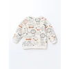 LCW baby EKRU Bisiklet Yaka Baskılı Erkek Bebek Sweatshirt ve Eşofman Alt 2li