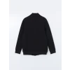 LCWAIKIKI Basic SİYAH Kolej Yaka Uzun Kollu Erkek Fermuarlı Sweatshirt