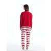 LCW DREAM KIRMIZI Bisiklet Yaka Baskılı Kadın Pijama Takımı