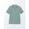 LCWAIKIKI Classic YEŞİL Polo Yaka Kısa Kollu Desenli Pike Erkek Tişört