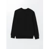 LCWAIKIKI Classic SİYAH Bisiklet Yaka Uzun Kollu Baskılı Erkek Sweatshirt