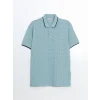 LCWAIKIKI Classic YEŞİL Polo Yaka Kısa Kollu Desenli Pike Erkek Tişört