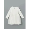 LCW Kids EKRU Bisiklet Yaka Tütü Kız Çocuk Elbise