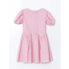 LCW Kids PEMBE Bisiklet Yaka Kız Çocuk Elbise