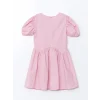 LCW Kids PEMBE Bisiklet Yaka Kız Çocuk Elbise