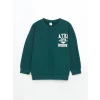 LCW Kids YEŞİL Bisiklet Yaka Baskılı Erkek Çocuk Sweatshirt ve Eşofman Alt 2li