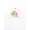 LCW Kids EKRU Baskılı Kız Çocuk Sweatshirt ve Tayt Pantolon 2li