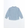 LCW Kids MAVİ Çizgili Keten Erkek Çocuk Gömlek