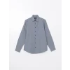 LCWAIKIKI Formal LACİVERT Slim Fit Uzun Kollu Armürlü Erkek Gömlek