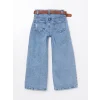 LCW Kids MAVİ Beli Ayarlanabilir Lastikli Kız Çocuk Jean Pantolon