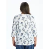 LCW Grace EKRU V Yaka Desenli Kadın Bluz