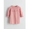 LCW Kids PEMBE Bisiklet Yaka Kız Çocuk Müslin Elbise