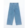 LCW Kids MAVİ Beli Ayarlanabilir Lastikli Kız Çocuk Jean Pantolon