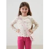 LCW Kids EKRU Çiçekli Dantelli Kız Çocuk Tişört ve Tayt 2li
