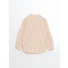 LCW Kids EKRU Gabardin Çizgili Erkek Çocuk Gömlek