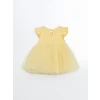 LCW baby SARI Basic Dantel Tüllü Kız Bebek Elbise