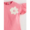 LCW baby PEMBE Bisiklet Yaka Çiçekli Kız Bebek Bluz 2li