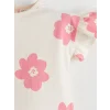 LCW baby PEMBE Bisiklet Yaka Çiçekli Kız Bebek Bluz 2li