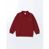 LCW Kids BORDO Polo Yaka Nakışlı Erkek Çocuk Sweatshirt ve Eşofman Alt 2li Takım
