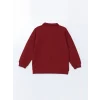 LCW Kids BORDO Polo Yaka Nakışlı Erkek Çocuk Sweatshirt ve Eşofman Alt 2li Takım