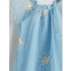 LCW Kids MAVİ Bisiklet Yaka Kız Çocuk Dantel Elbise