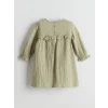 LCW Kids YEŞİL Bisiklet Yaka Kız Çocuk Müslin Elbise