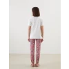 LCW DREAM PEMBE Bisiklet Yaka Çiçekli Kadın Pijama Takımı