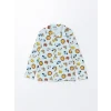 LCW baby MAVİ Polo Yaka Baskılı Erkek Bebek Pijama Takımı