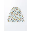 LCW baby MAVİ Polo Yaka Baskılı Erkek Bebek Pijama Takımı