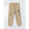 LCW Kids BEJ Beli Lastikli Erkek Çocuk Kargo Pantolon