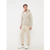 LCW Vision BEJ Slim Fit Kapüşonlu Erkek Triko Mont