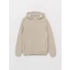 LCW Vision BEJ Slim Fit Kapüşonlu Erkek Triko Mont