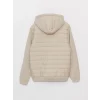 LCW Vision BEJ Slim Fit Kapüşonlu Erkek Triko Mont