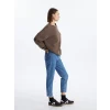 LCW Jeans İNDİGO Beli Kemerli Mom Fit Kadın Jean Pantolon