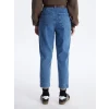 LCW Jeans İNDİGO Beli Kemerli Mom Fit Kadın Jean Pantolon