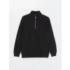 LCW Casual SİYAH Dik Yaka Uzun Kollu Erkek Sweatshirt
