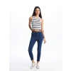 LCW Jeans İNDİGO Beli Kemerli Jüpiter Süper Skinny Fit Kadın Jean Pantolon