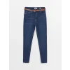 LCW Jeans İNDİGO Beli Kemerli Jüpiter Süper Skinny Fit Kadın Jean Pantolon