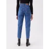 LCW Jeans İNDİGO Yüksek Bel Mom Fit Kadın Jean Pantolon