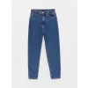 LCW Jeans İNDİGO Yüksek Bel Mom Fit Kadın Jean Pantolon