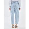 LCW Jeans İNDİGO Beli Lastikli Mom Fit Kadın Jean Pantolon