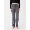 LCW Vision GRİ Straight Fit Kadın Jean Pantolon
