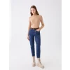LCW Jeans İNDİGO Yüksek Bel Mom Fit Kadın Jean Pantolon