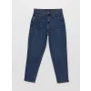 LCW Jeans İNDİGO Yüksek Bel Mom Fit Kadın Jean Pantolon