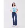 LCW Jeans İNDİGO Yüksek Bel Mars Flare Kadın Jean Pantolon