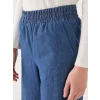 LCW Modest İNDİGO Kadın Beli Lastikli Wideleg Düz Jean Pantolon