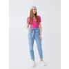 LCW Jeans İNDİGO Beli Lastikli Paperbag Kadın Jean Pantolon
