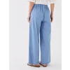 LCWAIKIKI Classic İNDİGO Beli Lastikli Wideleg Kadın Jean Pantolon