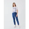 LCW Jeans İNDİGO Beli Lastikli Paperbag Kadın Jean Pantolon